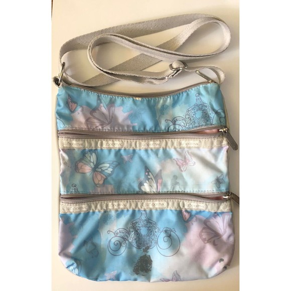 Lesportsac Cinderella Fairy Tale Moment Princess 3 Zip Pocket Crossbody Purse